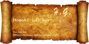 Homoki Gábor névjegykártya