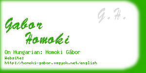 gabor homoki business card