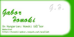 gabor homoki business card